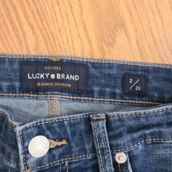LUCKY BRAND LOW-RISE STELLA SKINNY JEANS STRETCH DENIM DARK DISTRESSED sz 2/26 - Picture 5 of 6